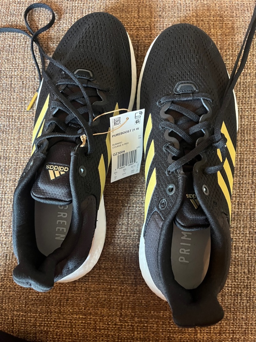 adidas Black and Yellow Womens Running Sneakers
